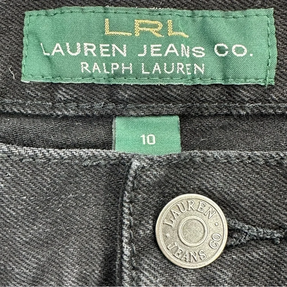 LAUREN Ralph Lauren Classic Bootcut Jeans in Black Rigid Denim High Rise Size 10